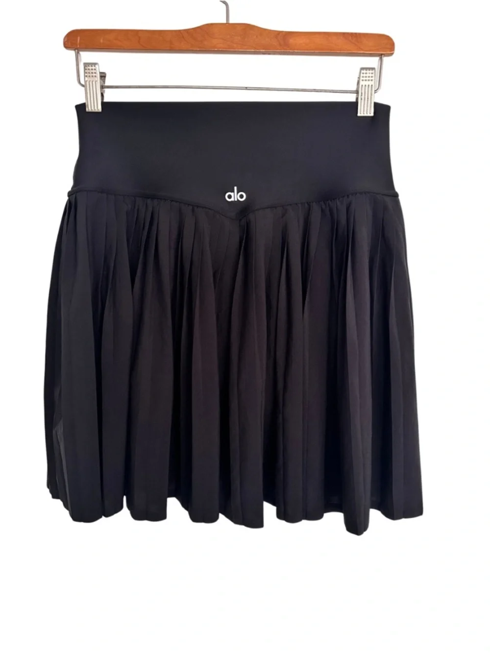 ALO Yoga Black Grand Slam Tennis Skirt Built In Shorts SZ Large Athleisure EUC